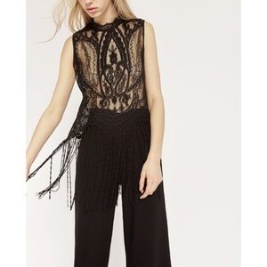 ZARA Fringed Blonde Lace Top